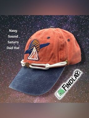 Navy and Orange Saturn Navy Sound Dad Hat Rare